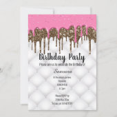 INVITATION GÂTEAU TUFÉ EN CHOCOLAT ROSE TOUTE OCCASION ANNIVE (Devant)