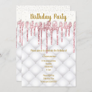 INVITATION GÂTEAU TUFÉ ROSE TOUTE OCCASION ANNIVERSAIRE