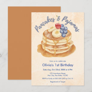 Invitation Gâteaux aux myrtilles et pyjamas pour 1er annivers