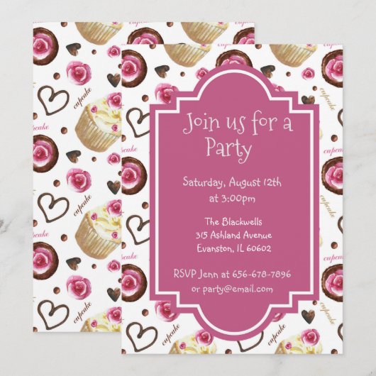 Invitation gâteaux Baby Shower (Devant / Derrière)