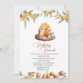 Invitation Gâteaux citron Aquarelle Brunch d'anniversaire (Devant)