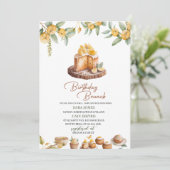 Invitation Gâteaux citron Aquarelle Brunch d'anniversaire (Debout devant)