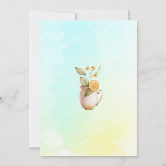 Invitation Gâteaux citron Aquarelle Brunch d'anniversaire (Dos)