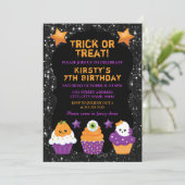 Invitation Gâteaux d'anniversaire Kawaii Halloween (Debout devant)