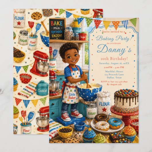 Invitation Gâteaux d'anniversaire pour enfants (Devant / Derrière)