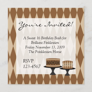 Invitation Gâteaux de Cocolate