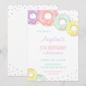 Invitation Gâteaux Donuts Colorés Anniversaire Enfants (Devant / Derrière)