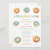 Invitation Gâteaux Donuts Éditable Bébé Garçon Sprinkle (Devant / Derrière)