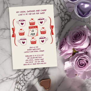 Invitation Gâteaux et cacao croqués de manière fantaisiste