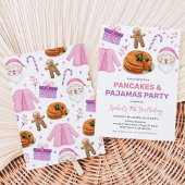 Invitation Gâteaux et Pyjamas Rose Violet Anniversaire