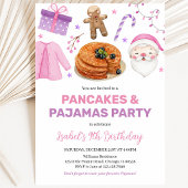 Invitation Gâteaux et Pyjamas Rose Violet Anniversaire