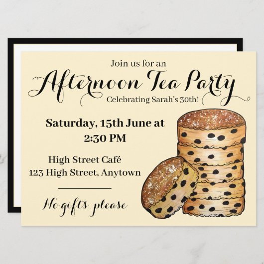 Invitation Gâteaux gallois Gâteaux gallois Thé de l'après-mid (Devant / Derrière)