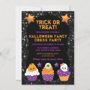 Invitation Gâteaux Halloween Citrouille Mignonne Fantôme et Y