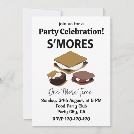 Invitation Gâteaux S'mores S'mores Un Smore de plus (Devant)