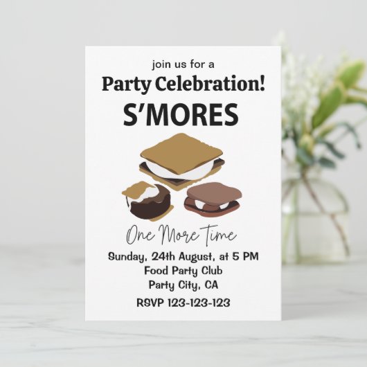 Invitation Gâteaux S'mores S'mores Un Smore de plus (Debout devant)