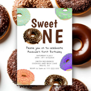 Invitation Gâteaux Sucrés Un 1er Anniversaire
