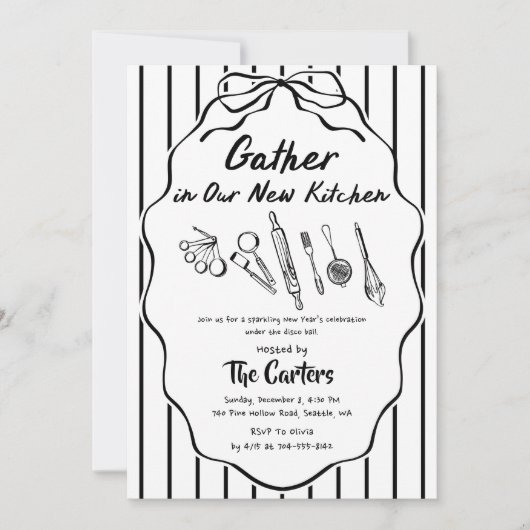 Invitation Gather in Our New Kitchen Housewarming (Devant)