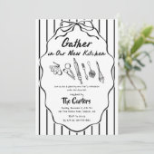 Invitation Gather in Our New Kitchen Housewarming (Debout devant)