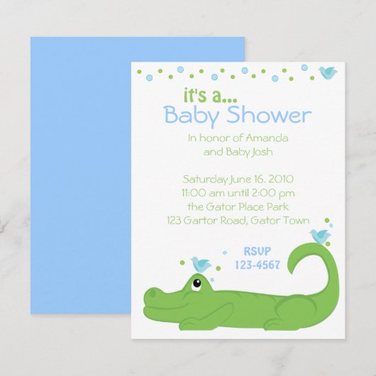 Invitation Gator et Blue Birds (Devant / Derrière)