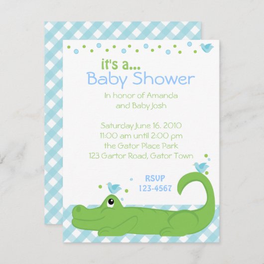 Invitation Gator et Blue Birds (Devant / Derrière)