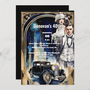 Invitation Gatsby 1920's dodge voiture flapper homme tendance
