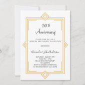 Invitation Gatsby 1920's white gold 50e anniversaire mariage (Devant)