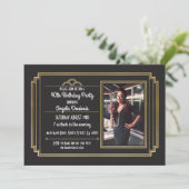 Invitation Gatsby Anniversaire de la fête 1920's Roaring Gold (Debout devant)