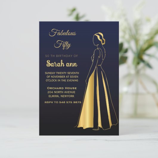 Invitation Gatsby Art Déco 50e B'jour (Debout devant)