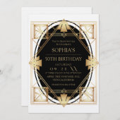 Invitation Gatsby Art Deco 50th Birthday Party (Devant / Derrière)