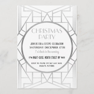 Invitation Gatsby Art déco des années 1920 à Noël