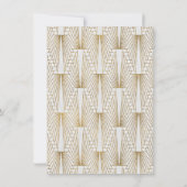 Invitation Gatsby Art Déco Gold White Réception (Dos)