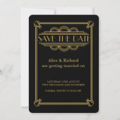 Invitation GATSBY ART DECO mariage ENREGISTRER LA DATE (Devant)