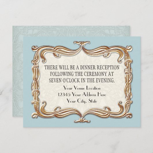 Invitation Gatsby Art Déco Nouveau dentelle Faux Gold Tulip (Devant / Derrière)