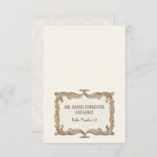 Invitation Gatsby Art Déco Nouveau dentelle Faux Gold Tulip (Devant / Derrière)