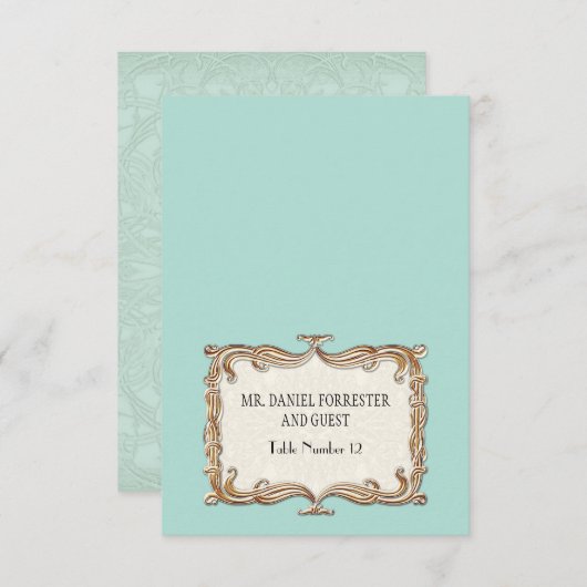 Invitation Gatsby Art Déco Nouveau dentelle Faux Gold Tulip (Devant / Derrière)