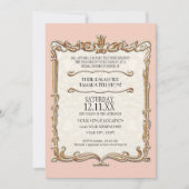 Invitation Gatsby Art Déco Nouveau dentelle Faux Gold Tulip (Devant)