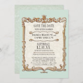 Invitation Gatsby Art Déco Nouveau dentelle Faux Gold Tulip (Devant / Derrière)