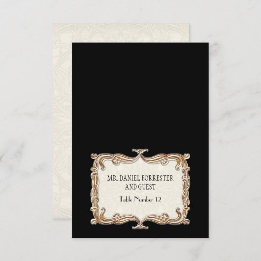 Invitation Gatsby Art Déco Nouveau dentelle Faux Gold Tulip (Devant / Derrière)