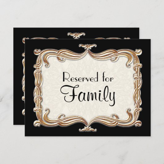 Invitation Gatsby Art Déco Nouveau Dentelle Faux Or Tulipe (Devant / Derrière)