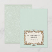 Invitation Gatsby Art Déco Nouveau Dentelle Faux Or Tulipe (Devant / Derrière)