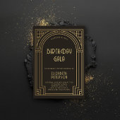 Invitation Gatsby Art Déco Nouveau Gold Roaring 20s Anniversa