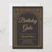 Invitation Gatsby Art Déco Roaring 20s Elégant Anniversaire d (Devant)