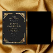Invitation Gatsby Black Gold 30e fête d'anniversaire