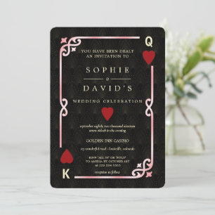 Invitation Gatsby Casino Las Vegas Mariage Poker Noir Rose