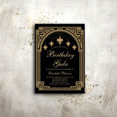 Invitation Gatsby Deco Roaring 20s Chandeliers Gold Anniversa