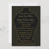 Invitation Gatsby Fanfare Vintage Art Déco Mariage (Dos)