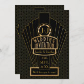 Invitation Gatsby Fanfare Vintage Art Déco Mariage (Devant / Derrière)