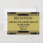 Invitation Gatsby Gold Mariage Suite Détails Réception (Devant)