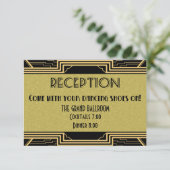 Invitation Gatsby Gold Mariage Suite Détails Réception (Debout devant)