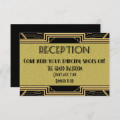 Invitation Gatsby Gold Mariage Suite Détails Réception (Devant / Derrière)